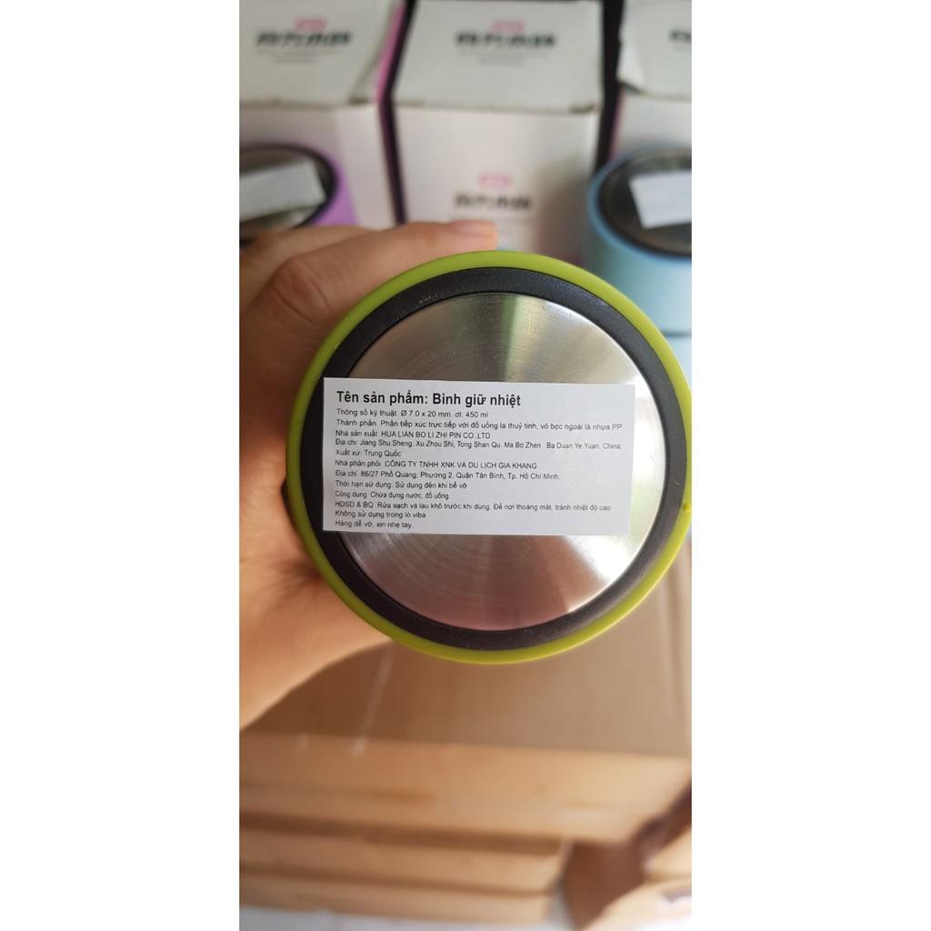 Bình Giữ Nhiệt Lõi Thủy Tinh Mẫu Mới 450 ml Tiện Dụng