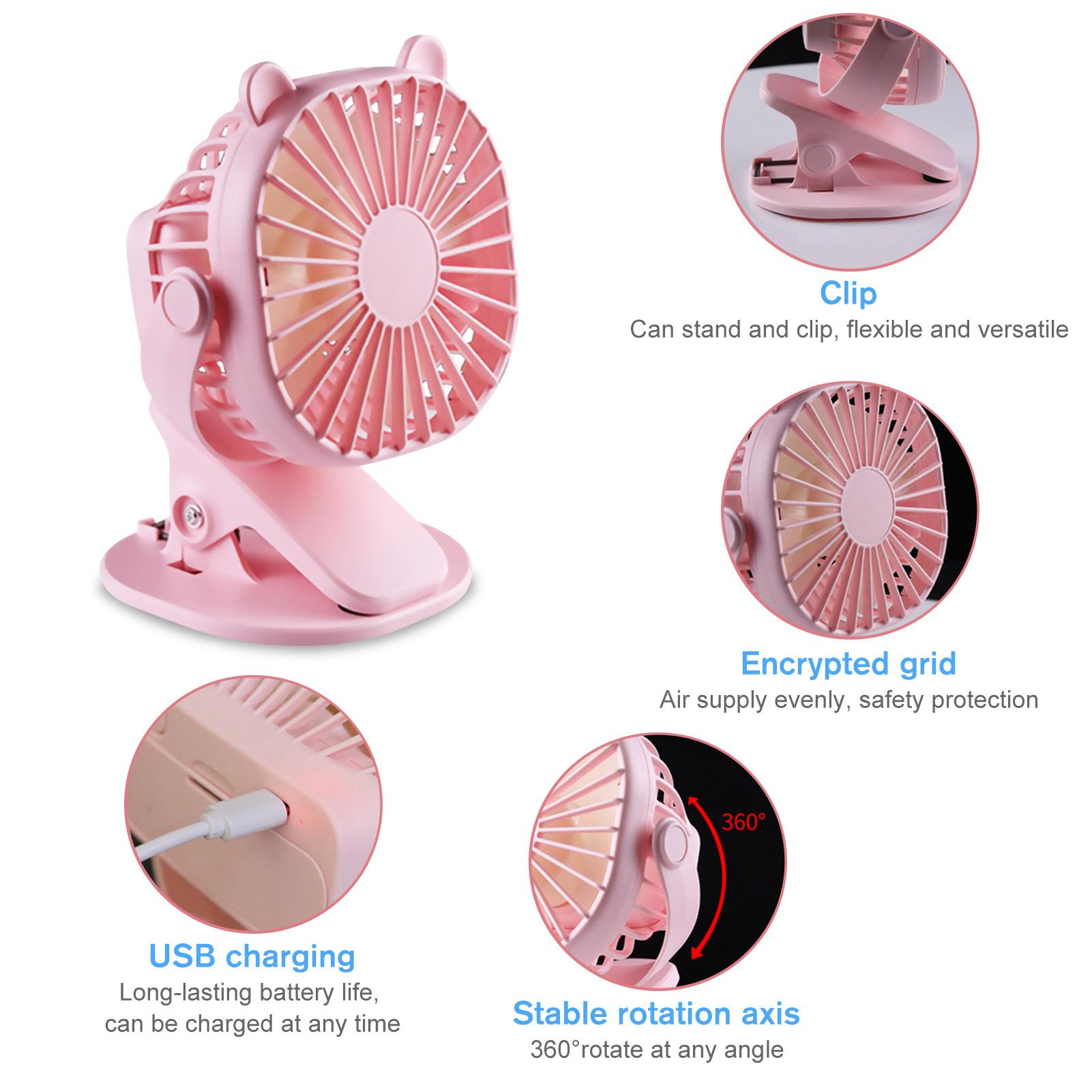 Quạt Sạc Pin Tích Điện Để Bàn, Tốc Độ Gió Cực Mạnh xoay 360 độ