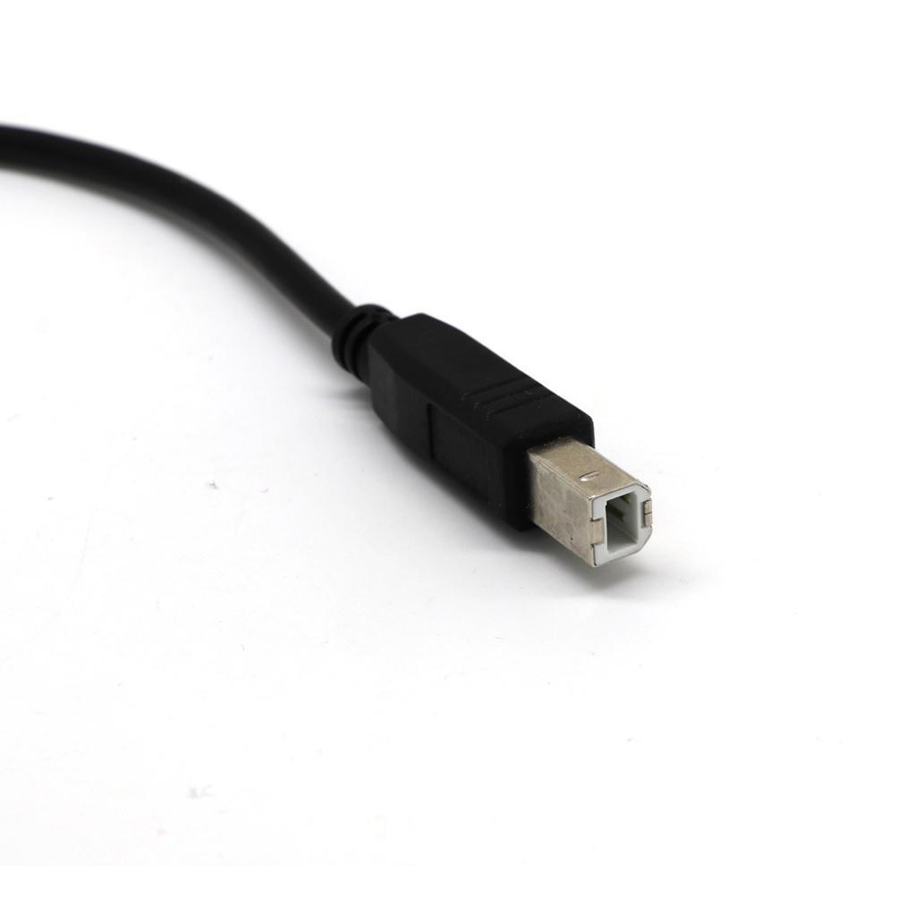 USB 2.0 B Female Socket Printer To Right Angle USB 2.0 B Male Cord Line