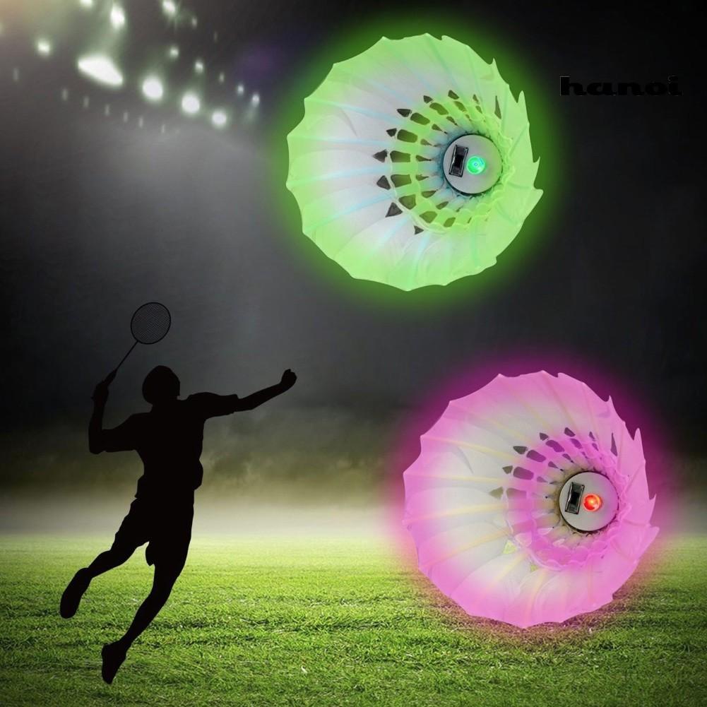 7Pcs LED Glowing Light Up Badminton Set Shuttlecock Birdies Night Lighting Ball