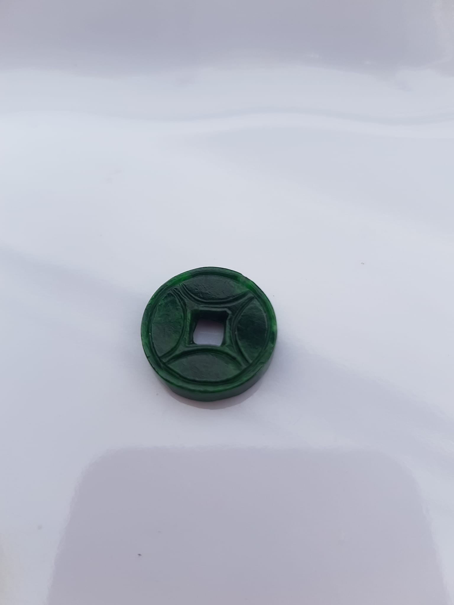 MẶT DÂY CHUYỀN MẶT NHẪN Đồng tiền đá cẩm thạch tự nhiên Size lớn 15mm, 16mm x dầy 3mm may mắn tài lộc hợp Anh Chị mệnh thủy mộc hỏa bọc vàng lên đẹp lắm ạ