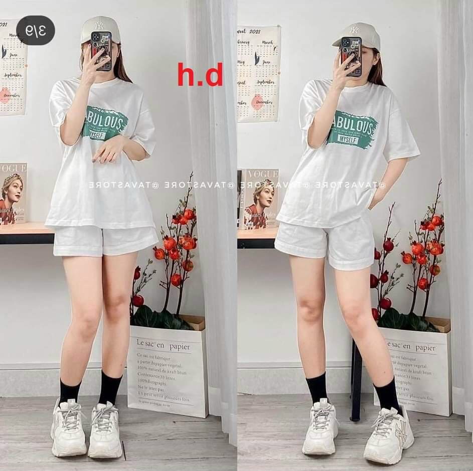 Bộ Cộc Tay Nữ Hè Form Rộng Thời Trang Sang Chảnh