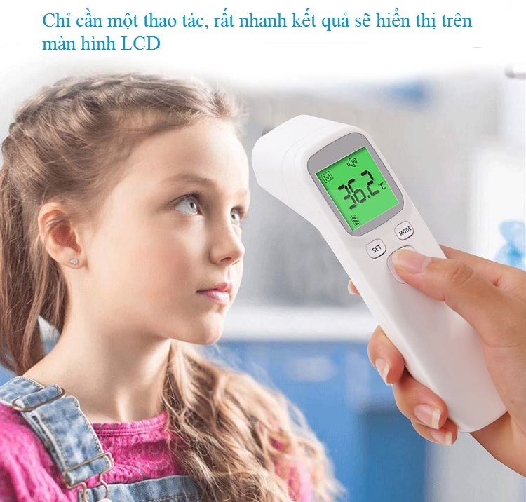 Dụng cụ kiểm tra sức khỏe cho người lớn và trẻ nhỏ đo thân nhiệt mini cầm tay không tiếp xúc nhanh nhạy cao cấp fpt1001