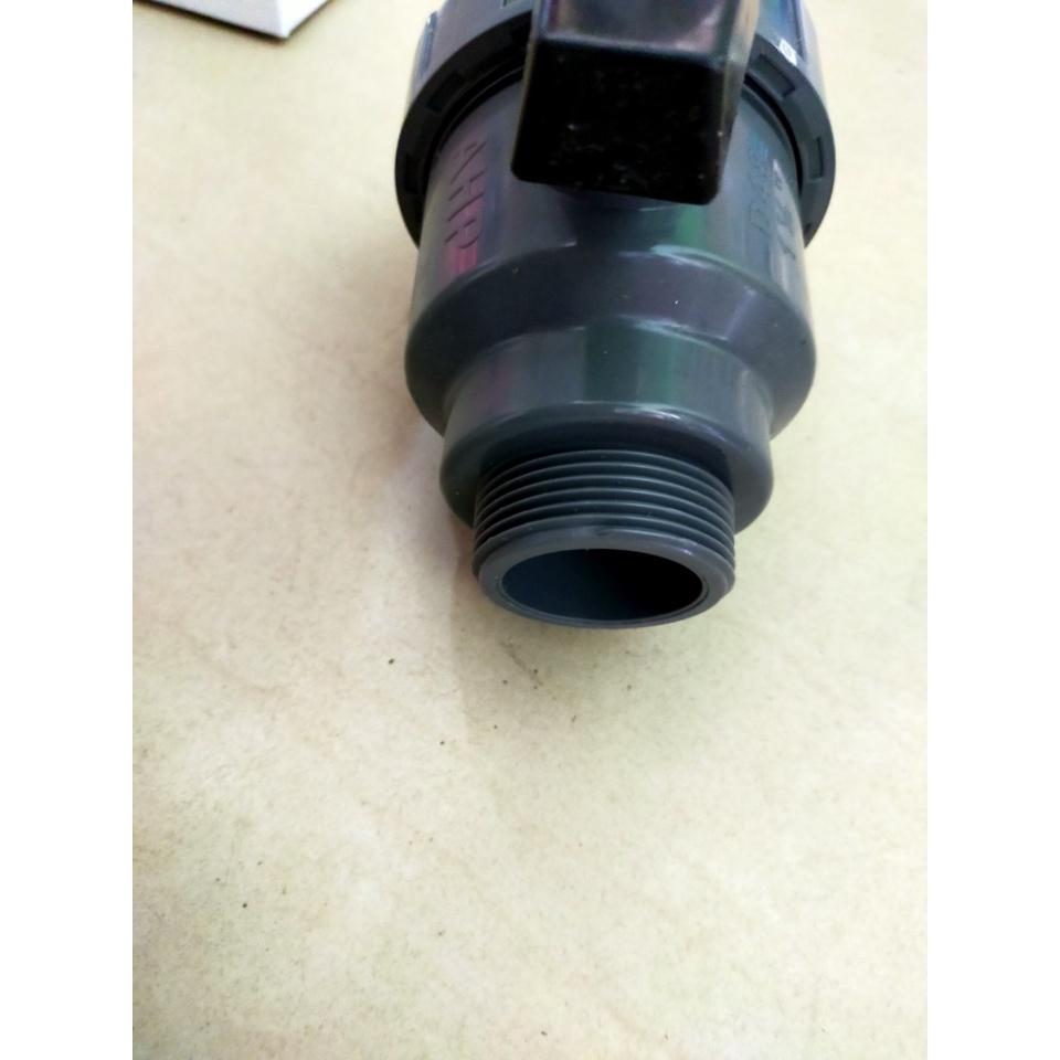 Van 1 đầu racco ren ngoài PVC 34 / van ren ngoài cấm bồn inox đầu PPR