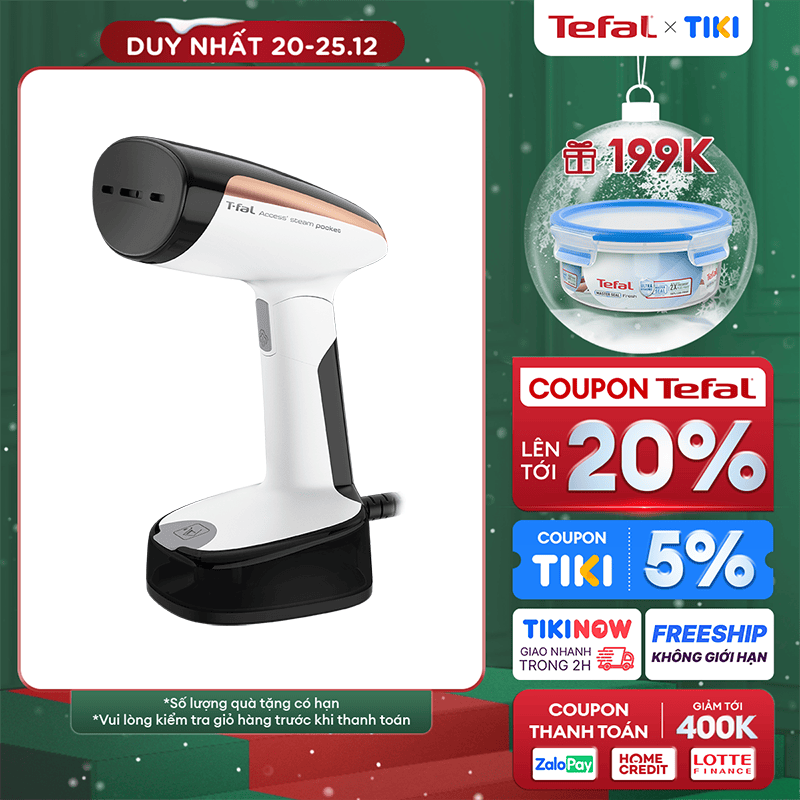 Bàn ủi hơi nước gập cầm tay tiện lợi Tefal DT3030E0-1300W - Hàng chính hãng