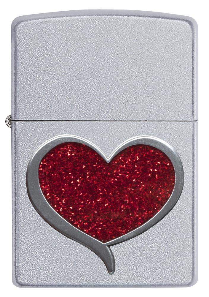 Bật Lửa Zippo Glitter Heart Satin Chrome 29410