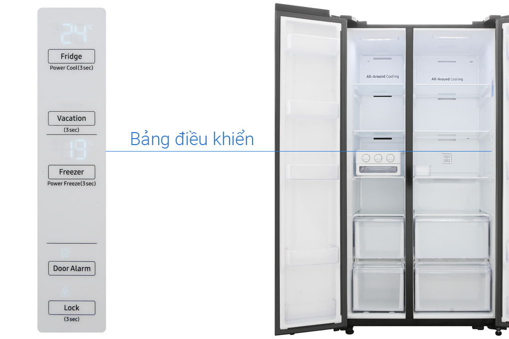 Tủ lạnh Samsung Side by Side 680L RS62R5001B4SV - Hàng chính hãng
