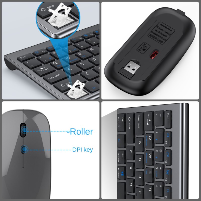 Bàn phím Chuột không dây W619 - pin sạc - bluetooth 5.0 + Usb 2.4G