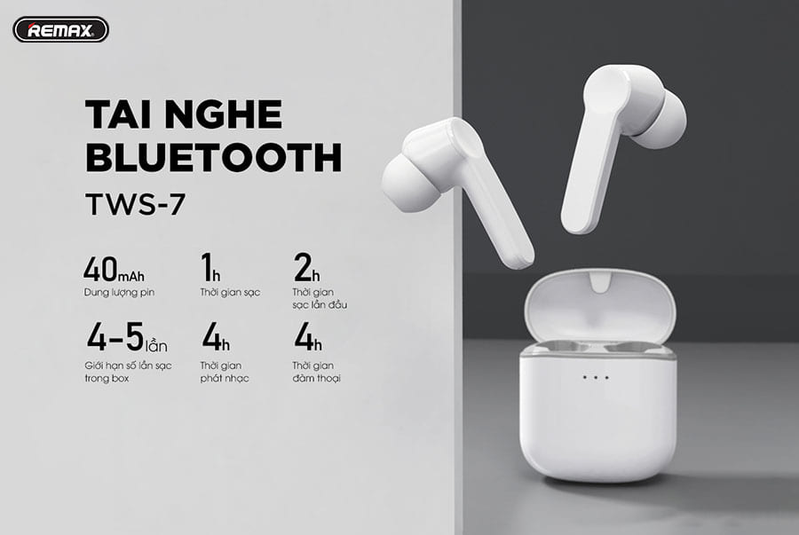 Tai Nghe Bluetooth 5.0 REMAX TWS-7 - Hàng Chính Hãng