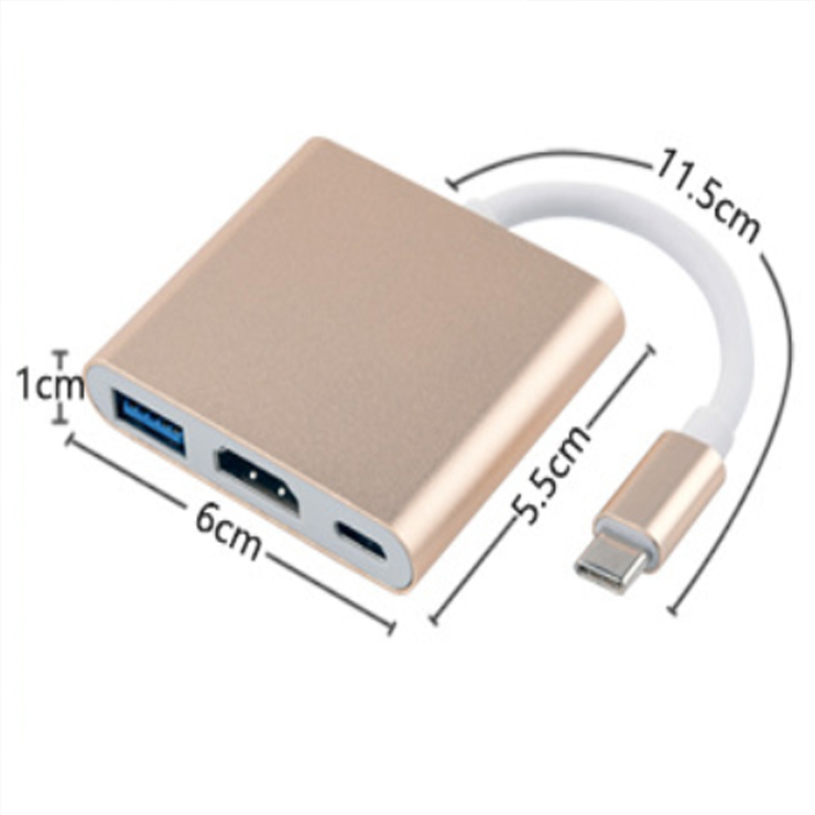 Hub chuyển đổi USB Type-C Sang USB 3.0/HDMI-Type C (Xám)