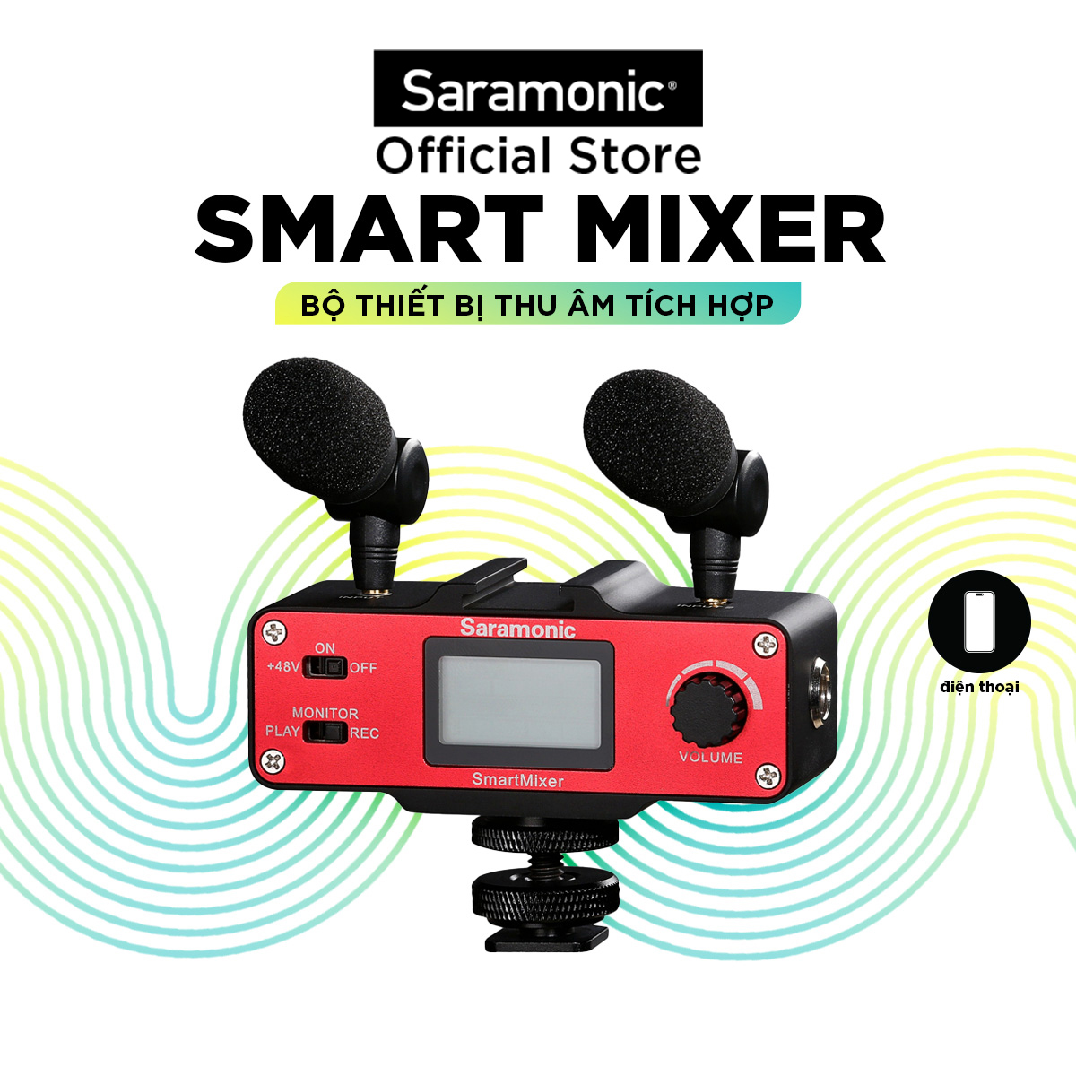 Micro Thu Xử Lý Âm Thanh Dành Cho Điện Thoại Saramonic Smart Mixer - Tương Thích Với Iphone Và Android - Hàng Chính Hãng