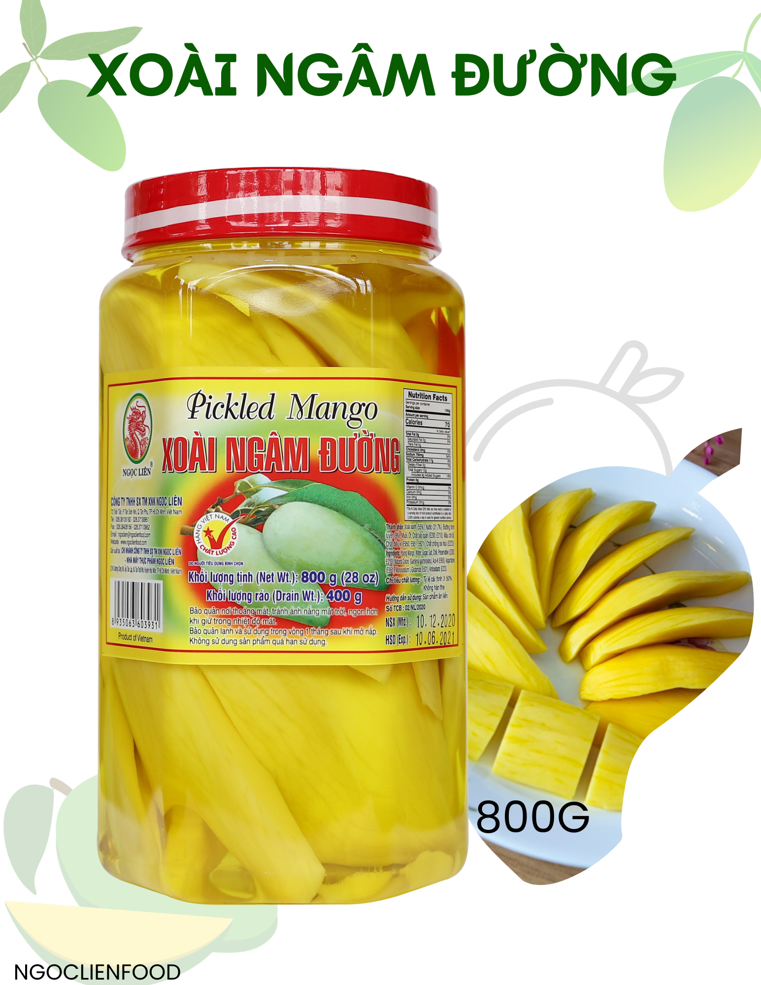 XOÀI NGÂM ĐƯỜNG NGỌC LIÊN 800G