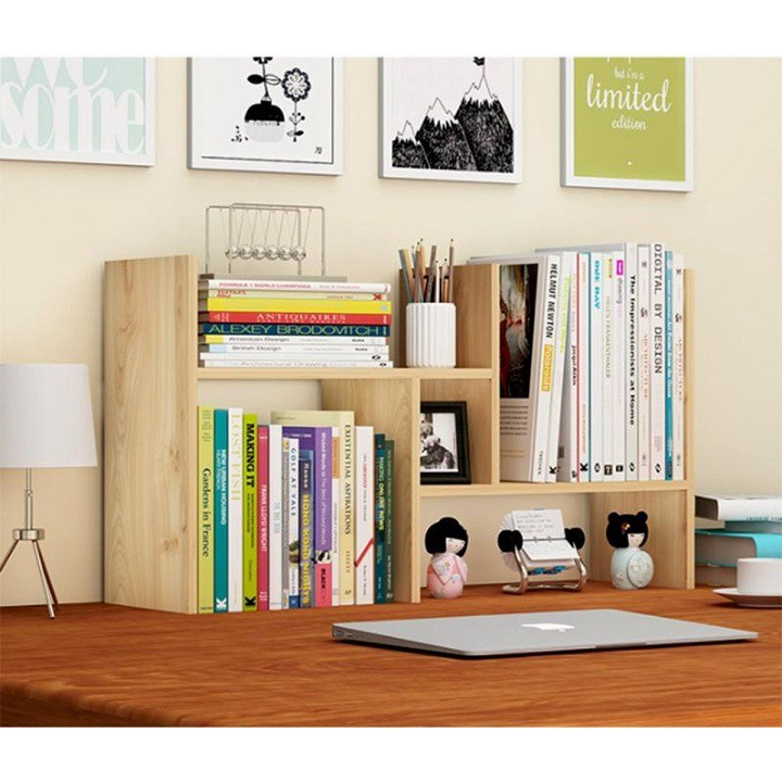 Kệ Sách Gỗ Để Bàn , Kệ Sách Gỗ Để Bàn Lắp Ghép 6 Thanh ,Kệ Sách Mini 5 Hộc Để Đồ Tiện Lợi , Thiết Kế Nhỏ Gọn Sang Trọng- Hàng Chính Hãng