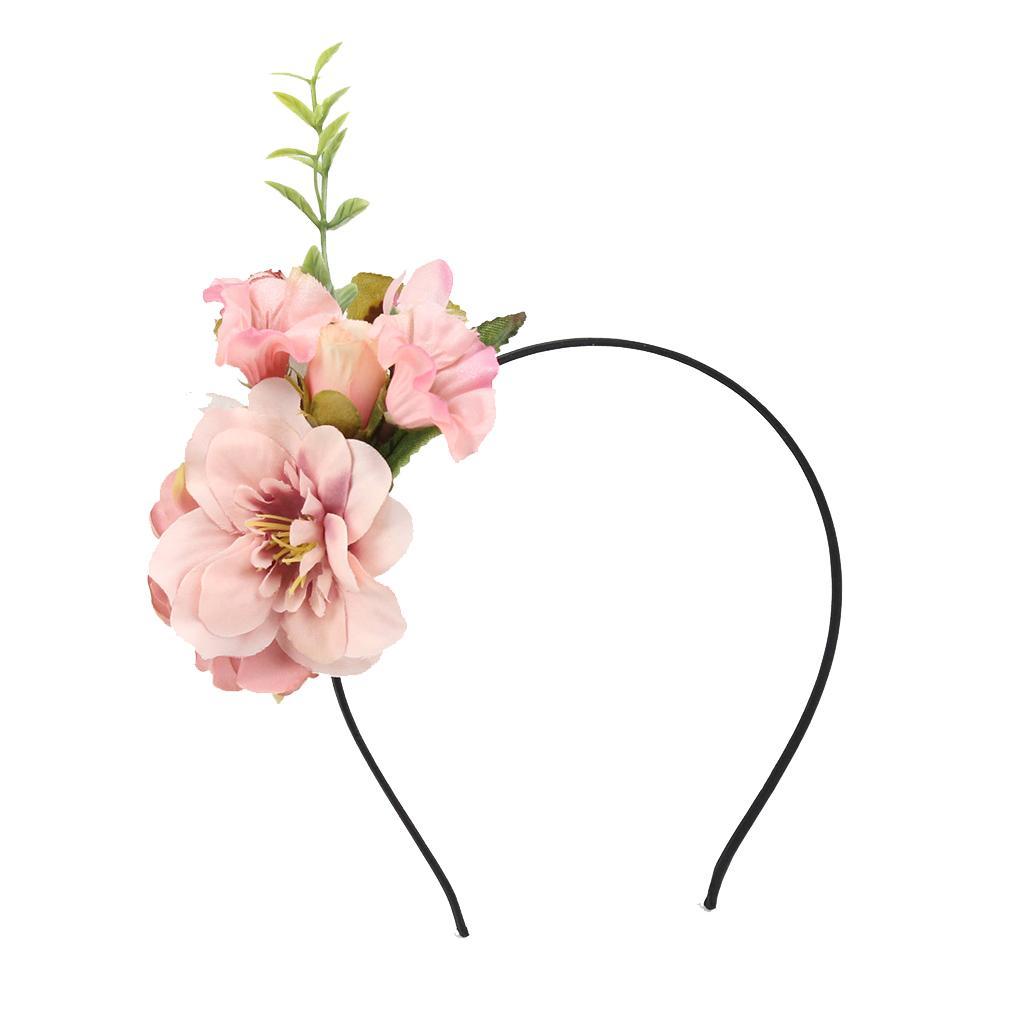 Princess Boho Flower Leaf Crown Headband Wedding Bridal Hairband Women Hair Accessory