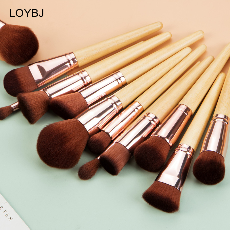 LOYBJ Mới Trang Điểm Bộ Chuyên Nghiệp Cosmeitic Dụng Cụ Cắm Bàn Chải Kem Nền Bột Đường Viền Mắt Lông Mày Bút Kẻ Mắt Mi