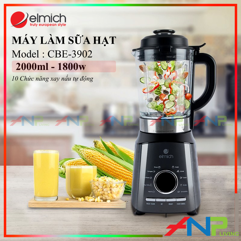 MÁY LÀM SỮA HẠT CAO CẤP ELMICH CBE-3902 (Dung Tích Cối Xay 2000ml - Công Suất 1800w) Hàng Chính Hãng