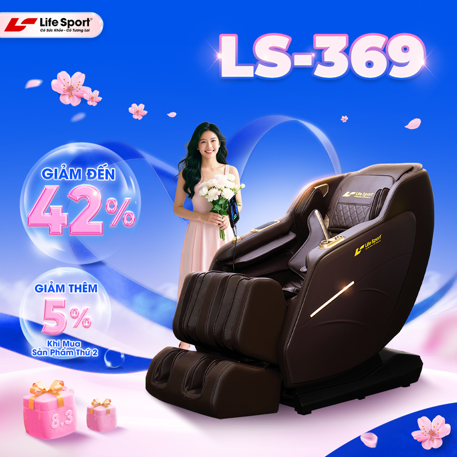 Ghế Massage Lifesport LS-369, Ghế Massage 4D Có 12 Chương Trình Tự Động Và 6 Kỹ Thuật Điêu Luyện