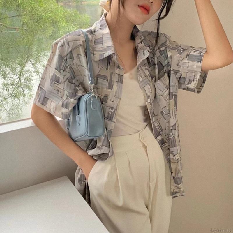 Áo Sơ Mi Voan Tay Ngắn Thời Trang Dành Cho Nữ