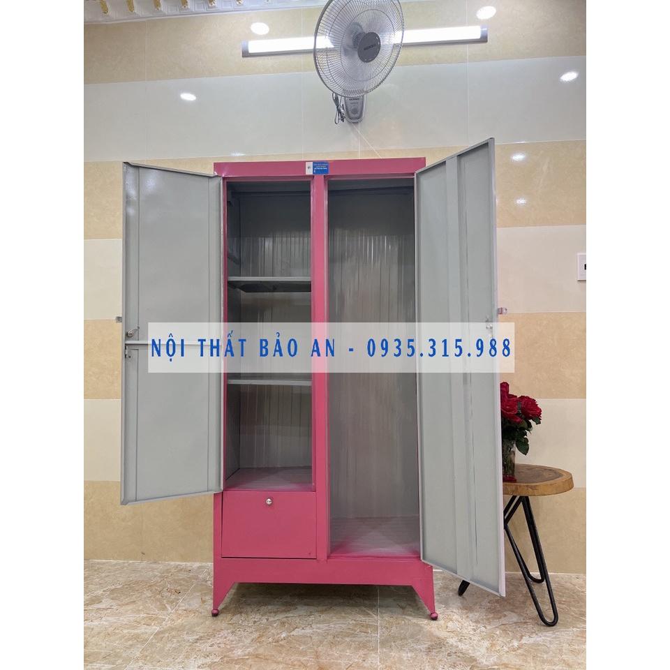 Tủ sắt quần áo ngang 0.9m cao 1m8