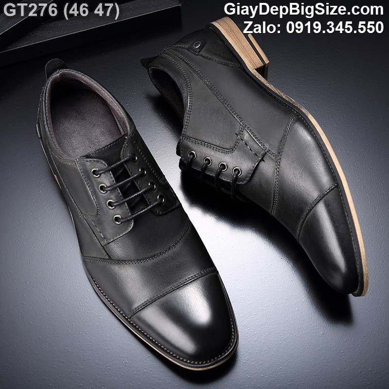 Giày da công sở, giày tây cỡ lớn 45 46 47 48 cho nam cao to chân ú bè. Big size leather shoes for wide feet