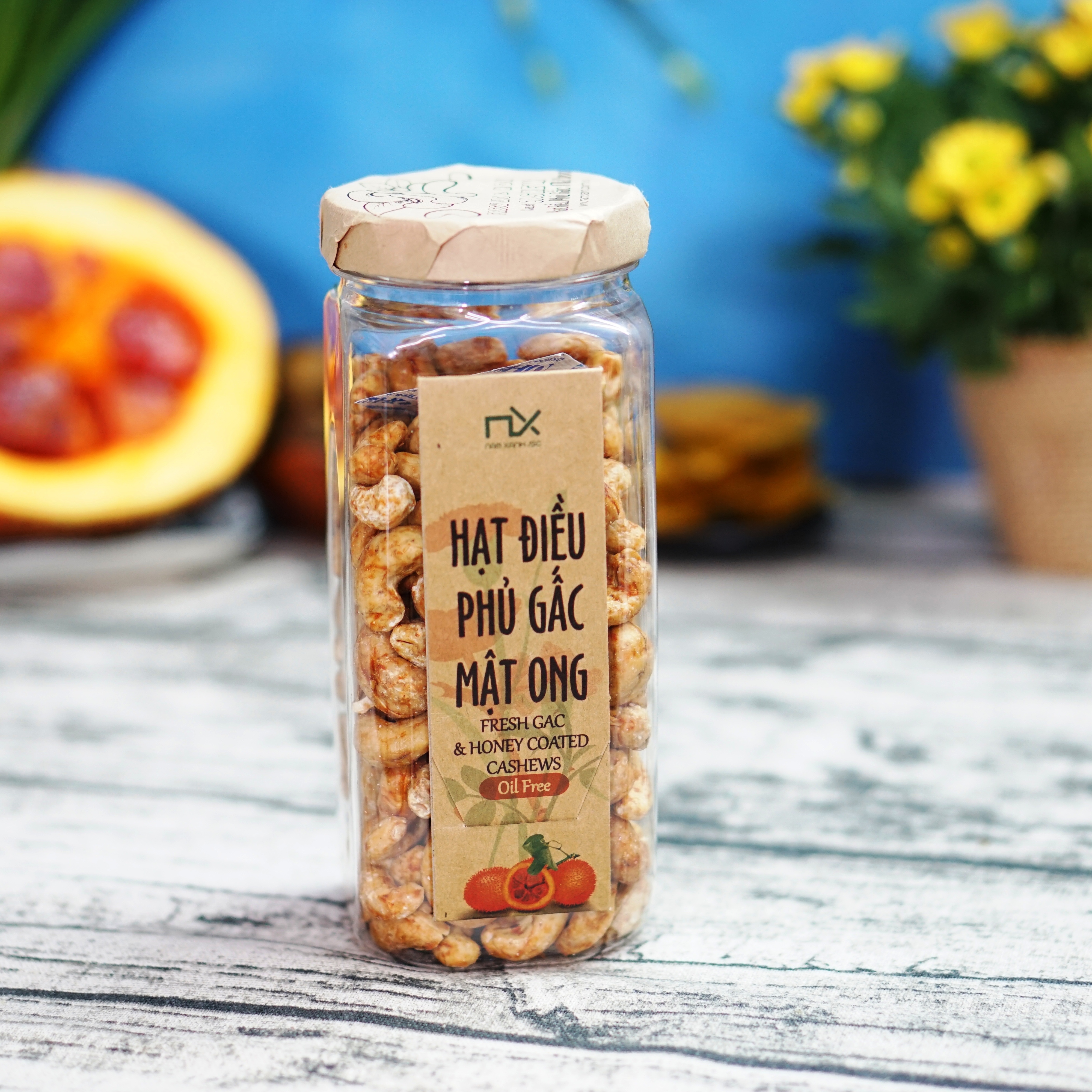 Hạt Điều Phủ Gấc Mật Ong 230g / Fresh Gac And Honey Coated Cashews 230g