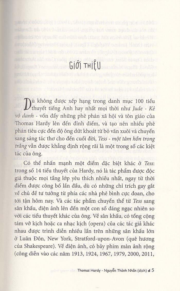 Sách Tess Một Tâm Hồn Trong Trắng