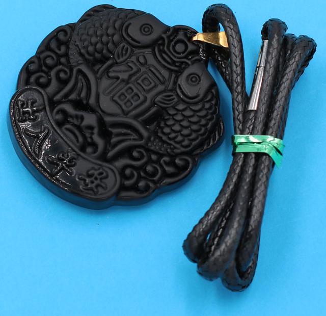 Dây chuyền mặt Song Ngư - thạch anh đen DESNEL1