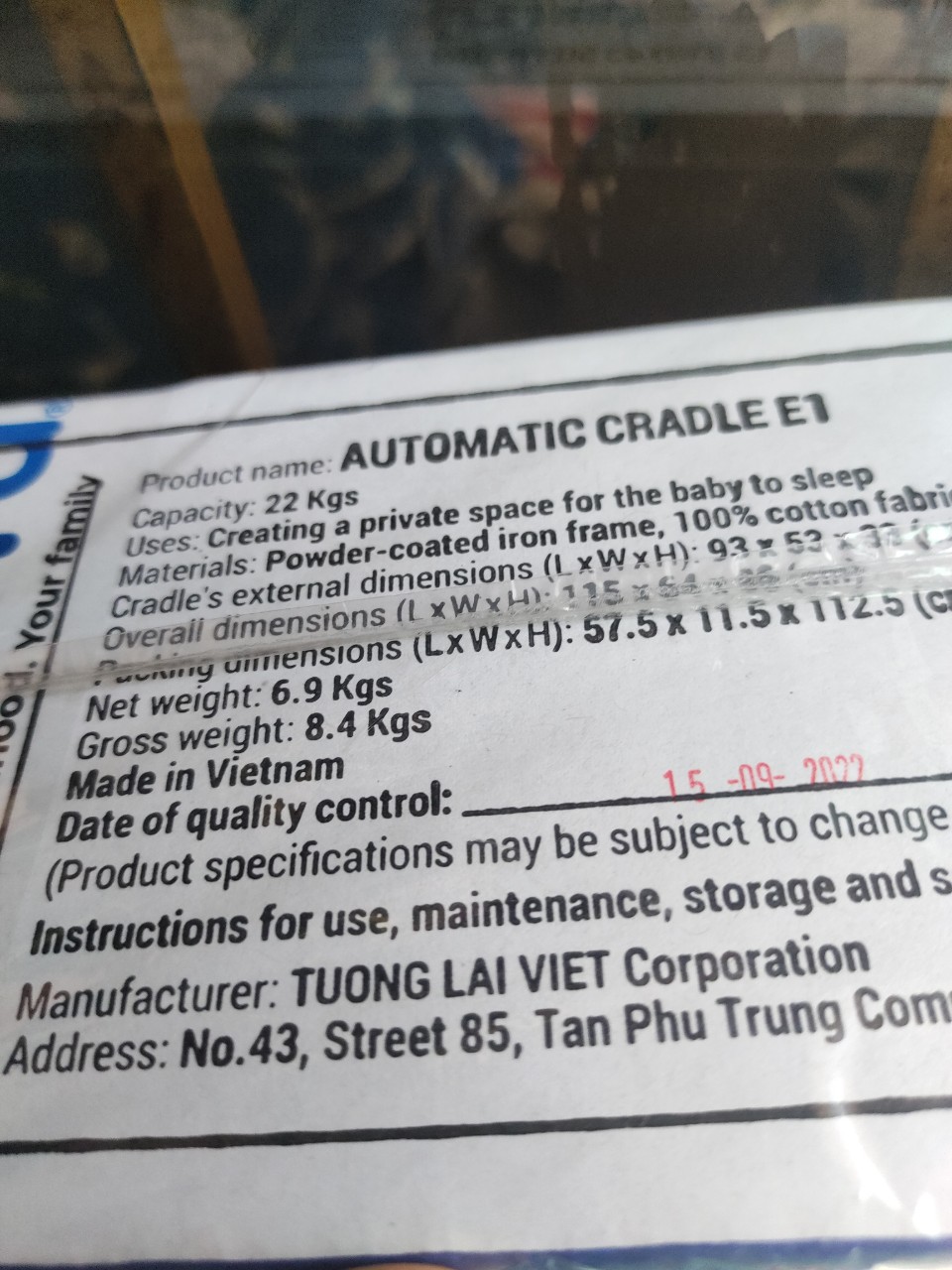 Nôi đưa võng tự động sức đưa 22 kg xanh