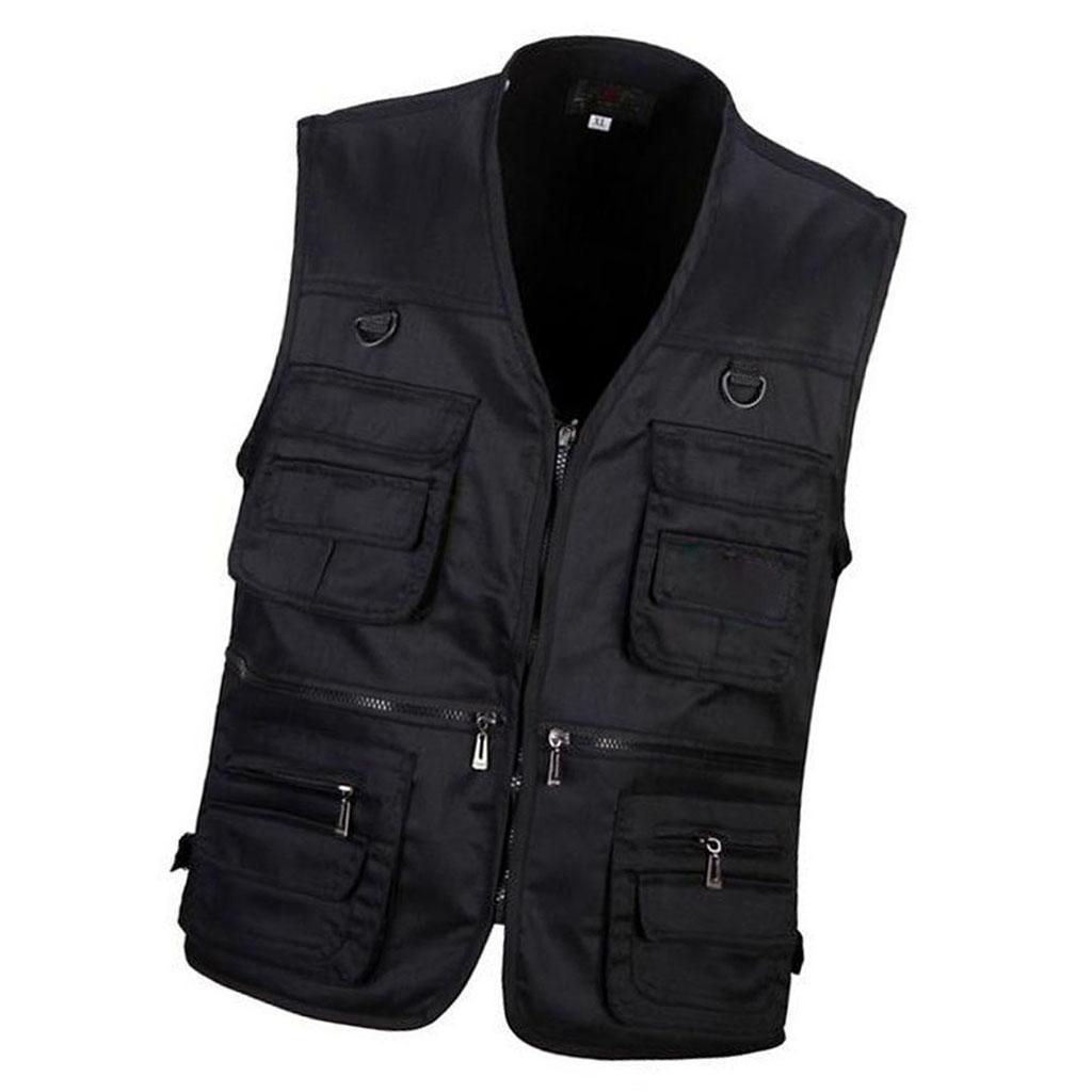 Men's Multi Pocket Zip Vest Hunting Fishing Travel Photography Outdoor Casual Quick-Dry Waistcoat Jacket XL/XXL/XXXL - Various Color
