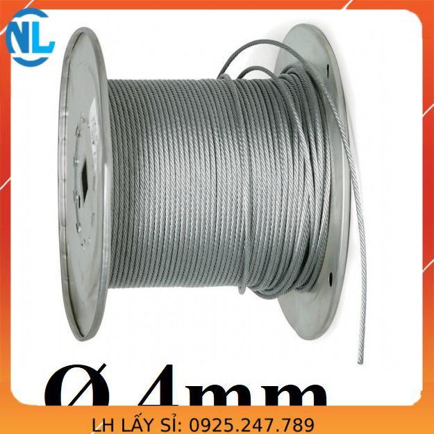 Dây cáp thép mạ kẽm phi 4 dài 1 mét – 1000 mét