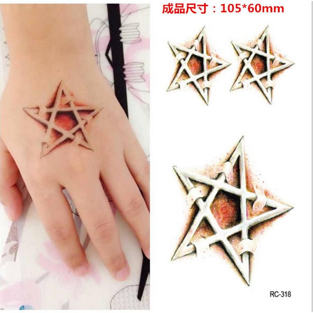 Hình xăm dán noel cánh chim và ngôi sao hoa tuyết 10x6cm
