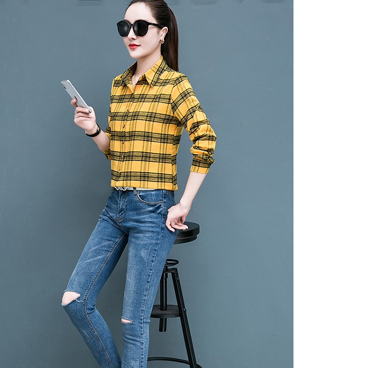 Áo sơ mi nữ công sở thiết kế caro mẫu mới AH22