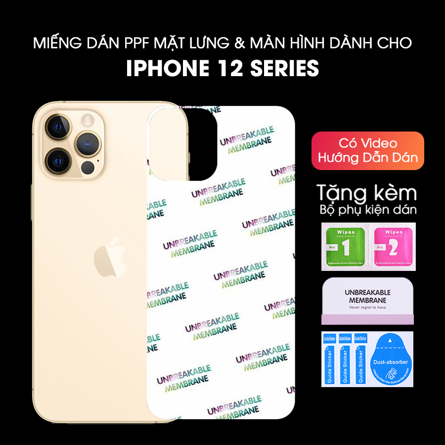 Miếng Dán Dẻo PPF Mặt Lưng, Màn Hình Mặt Trước Dành Cho Iphone 12/12 Mini/12 Pro/12 Pro Max Chống Trầy Xước - Handtown - Hàng Chính Hãng