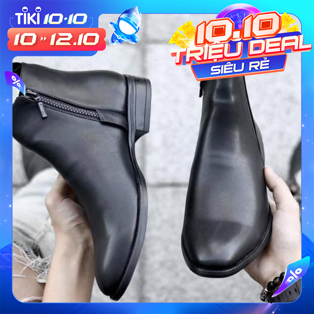 Giày Chelsea boot KHÓA Nam - DySeven - Chất Liệu Cao Cấp Không Nhăn Mẫu Mới Nhất Năm Nay