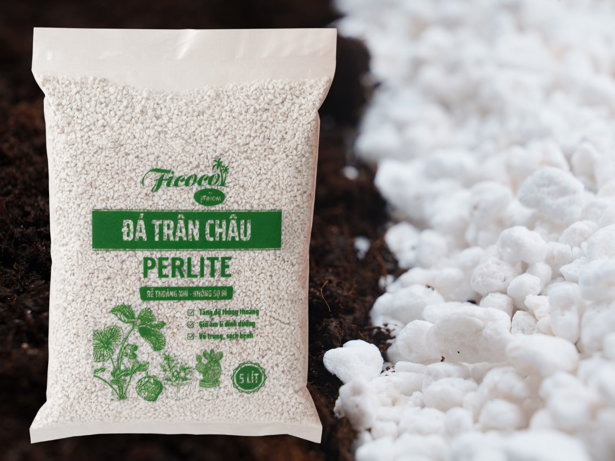 Đá perlite, giá thể giàu khoáng chất, trồng hồng, sen đá, tăng độ tươi xốp, thoát nước tốt, túi 600g