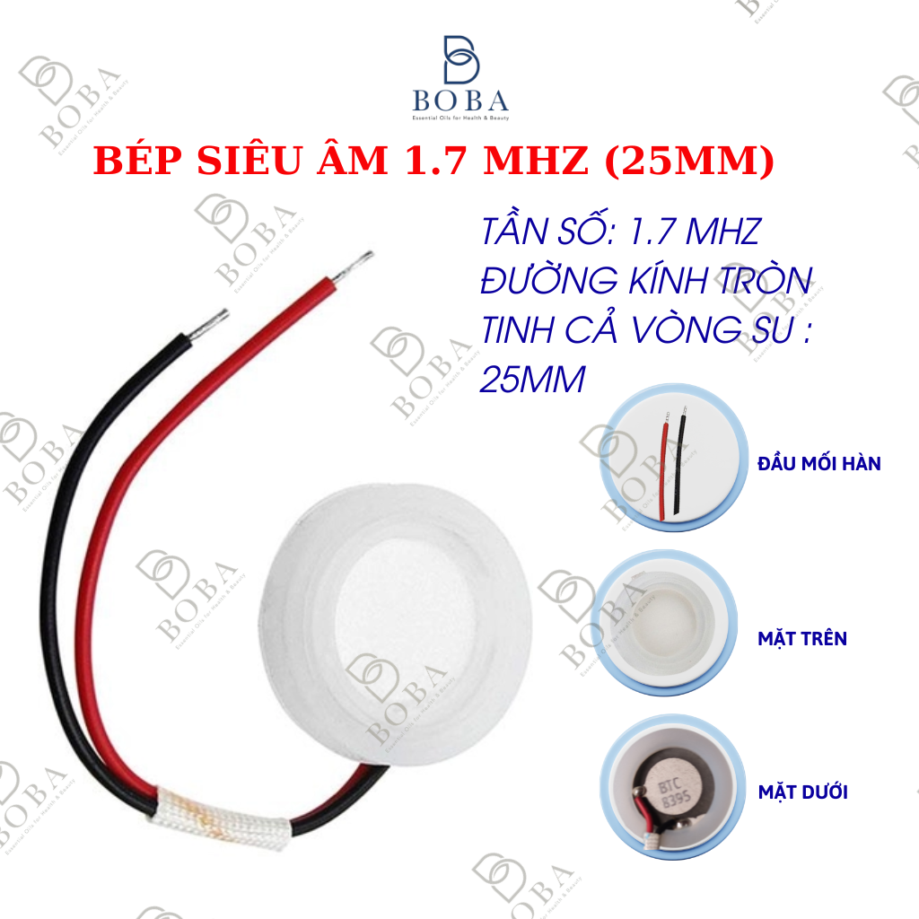 Bép Siêu Âm, Đầu Phun Máy Xông Tinh Dầu, Phun Sương, Khuếch Tán Hương Thơm, Béc 1.7mhz - BOBA NATURALS