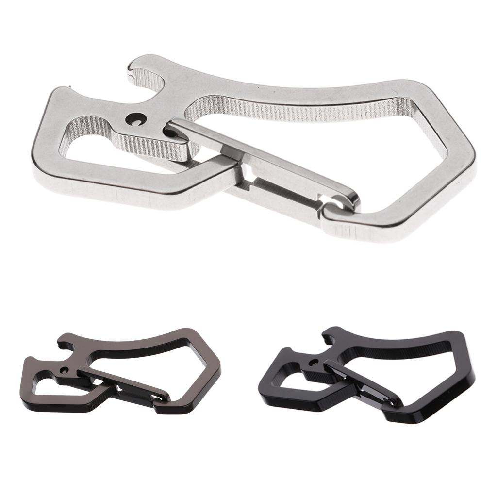 Anti Lost Keychain Carabiner Buckle Clip Keyring Bottle Opener Tools Silver