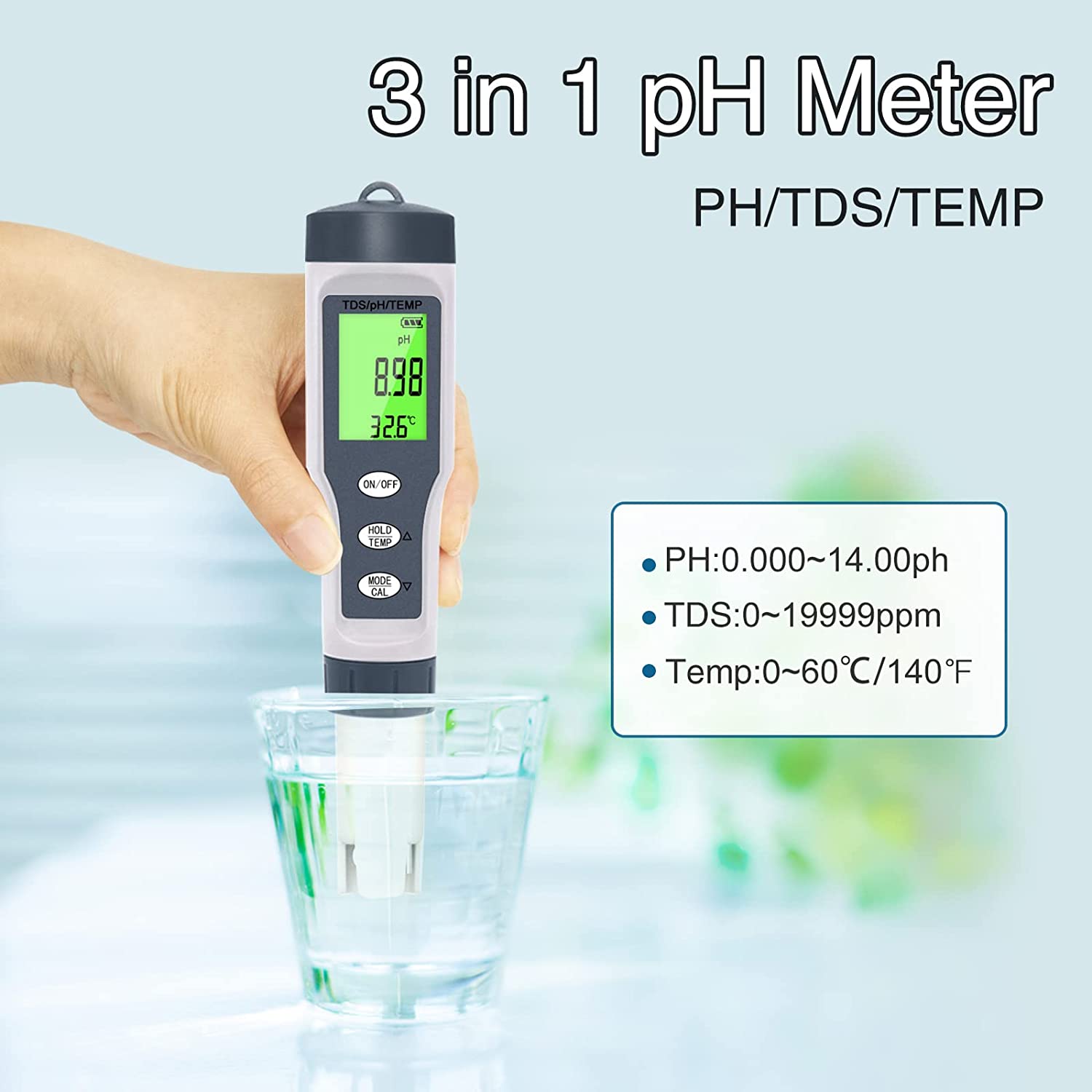 Noyafa EZ-9901 Bút thử nước TDS, dụng cụ đo TDS, máy đo độ cứng của nước. Bút thử nước sạch, Máy đo kiểm chất lượng nước EZ 9901. Máy Kiểm Tra Chất Lượng Nước Đo PH/ TDS/ TEMP  độ chính xác cao - Hàng Chính Hãng