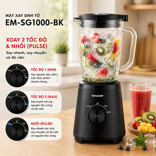 Máy xay sinh tố Sharp EM-SG1000-BK - Hàng chính hãng