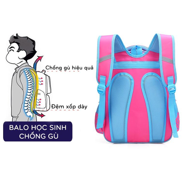 Balo học sinh cấp 1, cấp 2 cho bé gái chống gù. Balo đi học hình công chúa cho bé gái học sinh tiểu học siêu nhẹ