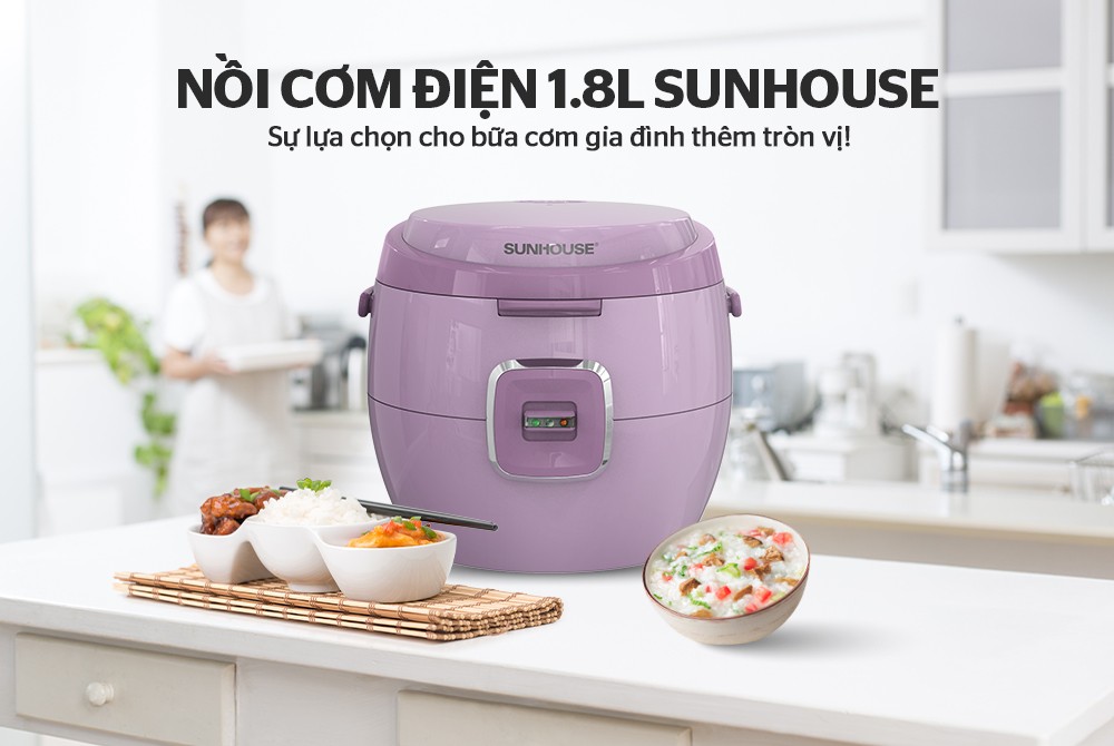 Nồi Cơm Điện 1.8L Sunhouse SHD8663V - Hàng Chính Hãng