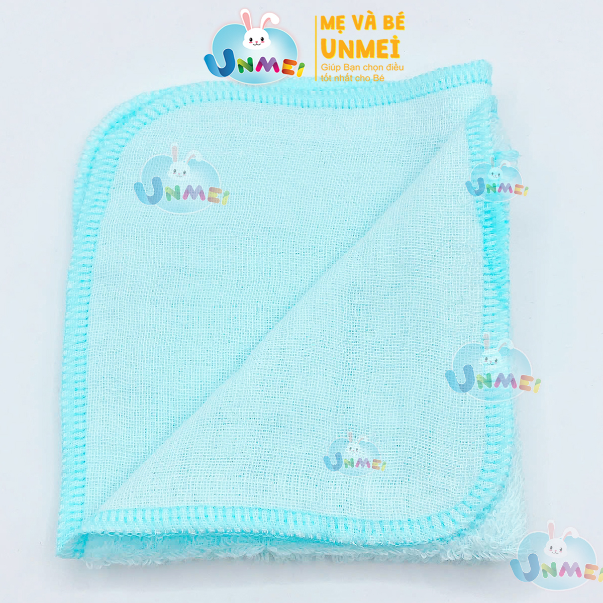 Hộp 8 Khăn Sữa UNMEI Cho Bé, Dòng Khăn Mặt 2 Lớp Cao Cấp Dùng Cho Bé Sơ Sinh Kích Thước 25x25cm