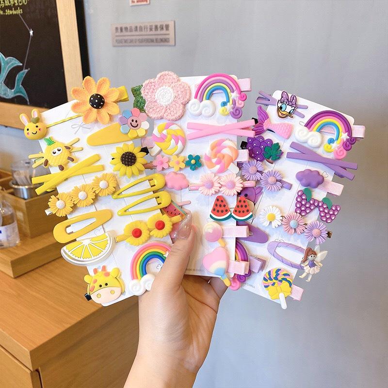 Set Kẹp Tóc 14 Món Nhiều Hình Kute Cho Bé Gái siêu cute, dễ thương