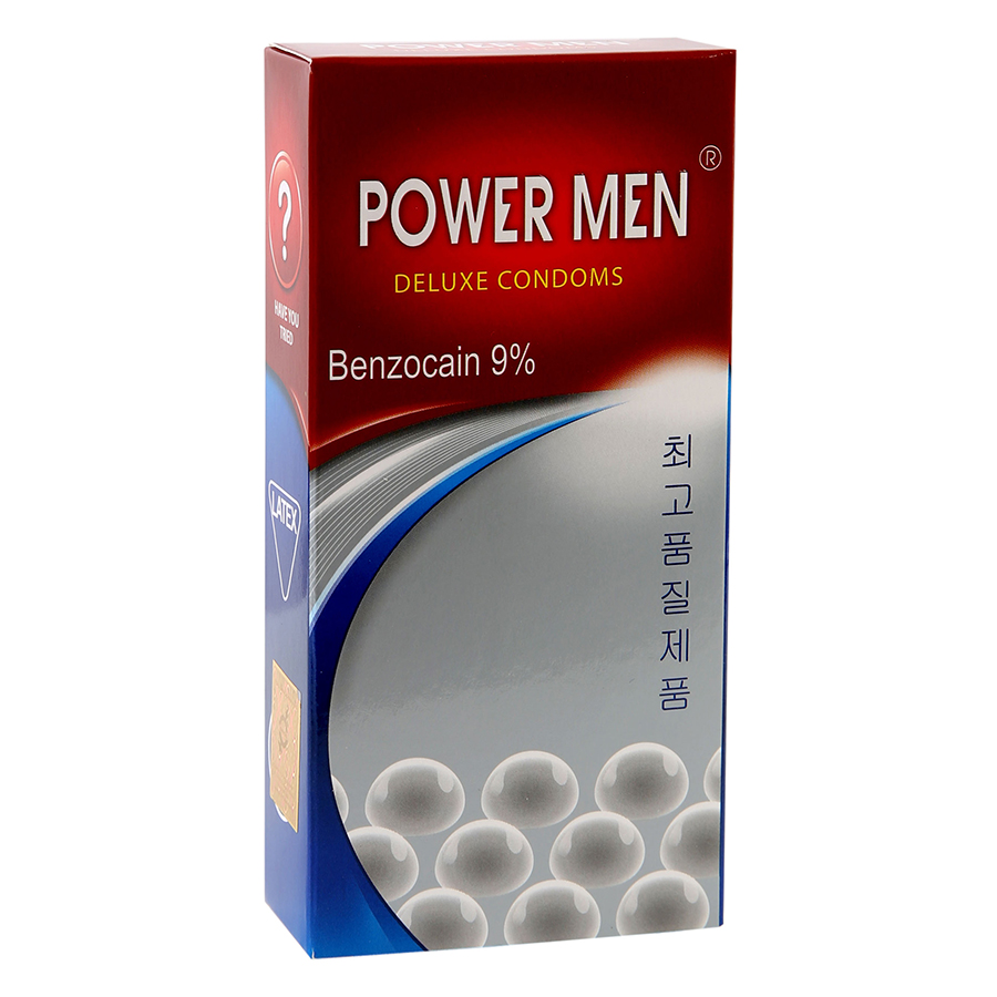 Bao Cao Su Powermen Ngọc Trai Hỗ Trợ Điều Trị Xuất Tinh Sớm (Hộp 12 Cái)