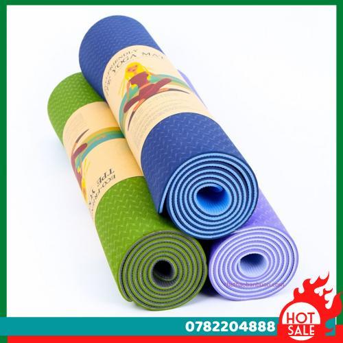 Thảm Tập Yoga Tpe Hàng Đài Loan Cao Cấp 2 Lớp Tặng Kèm Túi Chống Nước - CH Hương Thị Miễn Phí Vận Chuyển