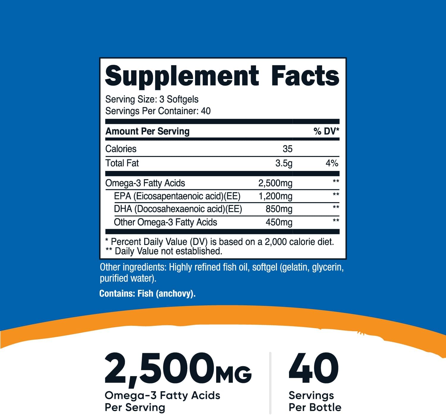 Nutricost Omega 3 250mg EPA DHA (120 Viên) - Bổ Trợ Mắt, Não, Tim Mạch, Đẹp Da Của Mỹ