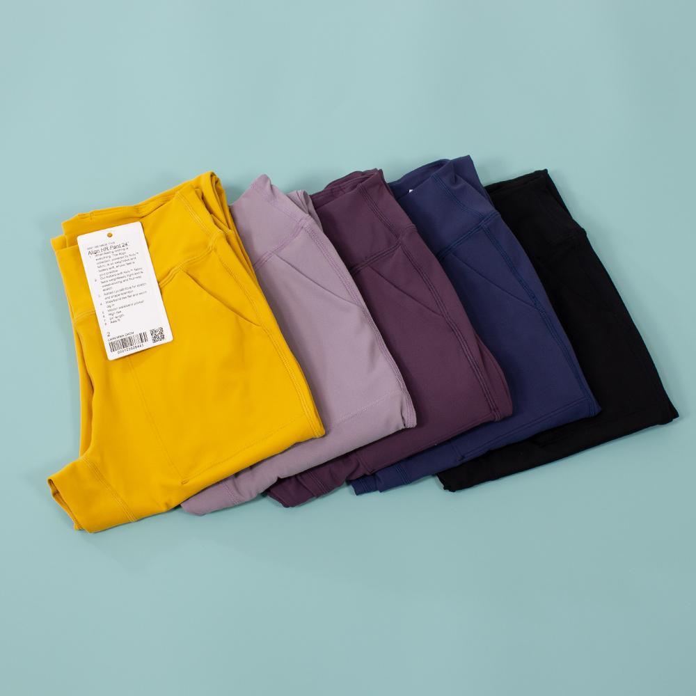 Lulu thư giãn trên eo eo đàn hồi chạy bộ cao tầng Size: 2 Color: 1pcs random color