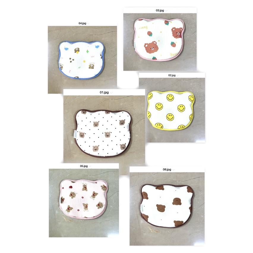 Gối lõm hình gấu cho bé sơ sinh chống bẹp đầu