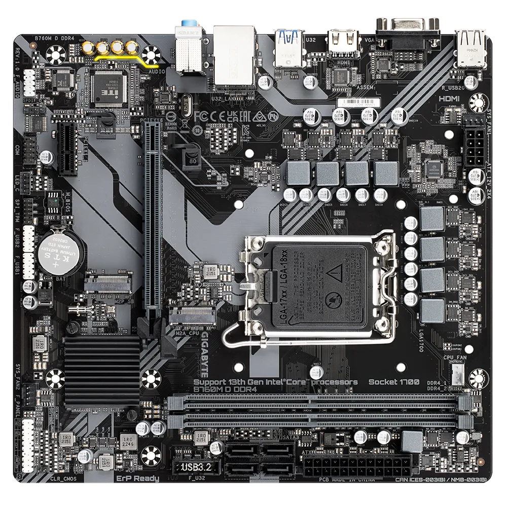 Main Gigabyte B760M D - Hàng chính hãng Viễn Sơn phân phối