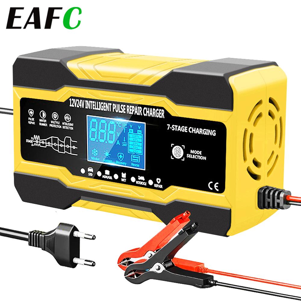 12V 10A/24V 5A Full Automatic Pin sạc 7 giai đoạn Sửa chữa xung sạc nhanh thông minh